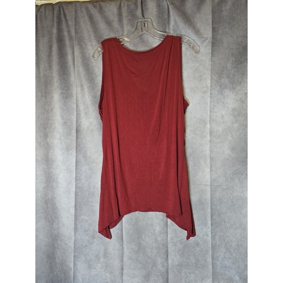 Cable & Gauge Ruched Asymmetrical Sleeveless Top Size XL Boho Lagenlook - Picture 5 of 9